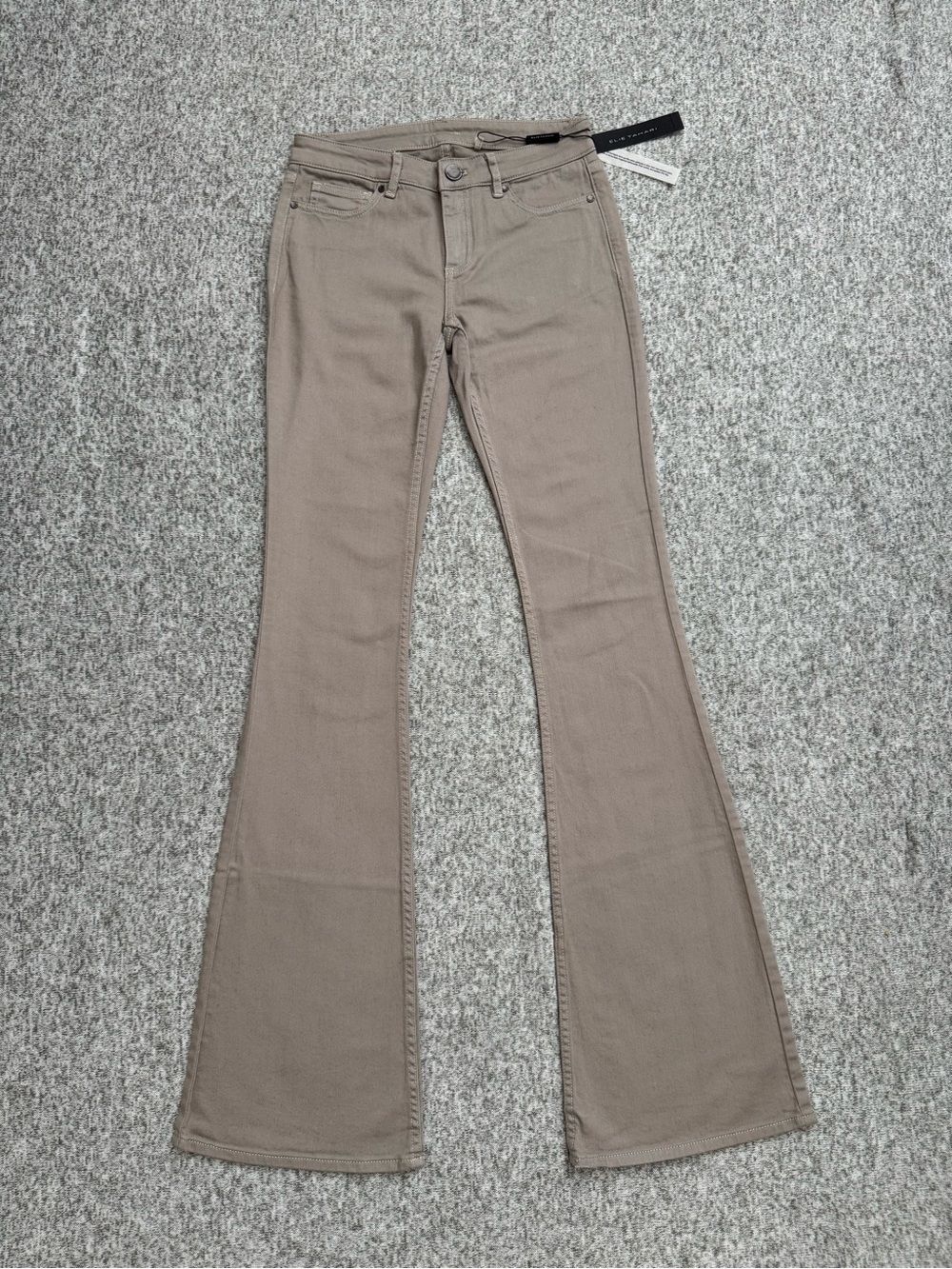 Elie Tahari Janice Neutral Taupe Flare Jeans Size 24
